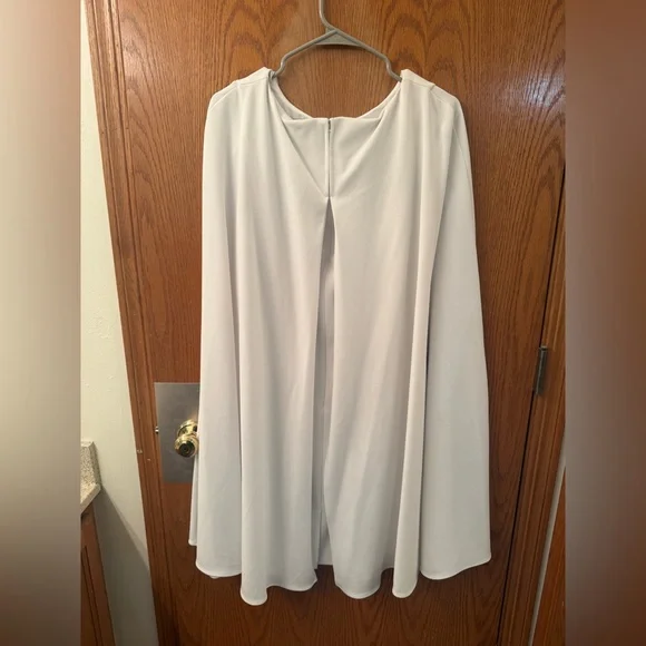 Adrianna Papell Ivory Long Sleeve Dress w/ Cape - Picture 6 of 6